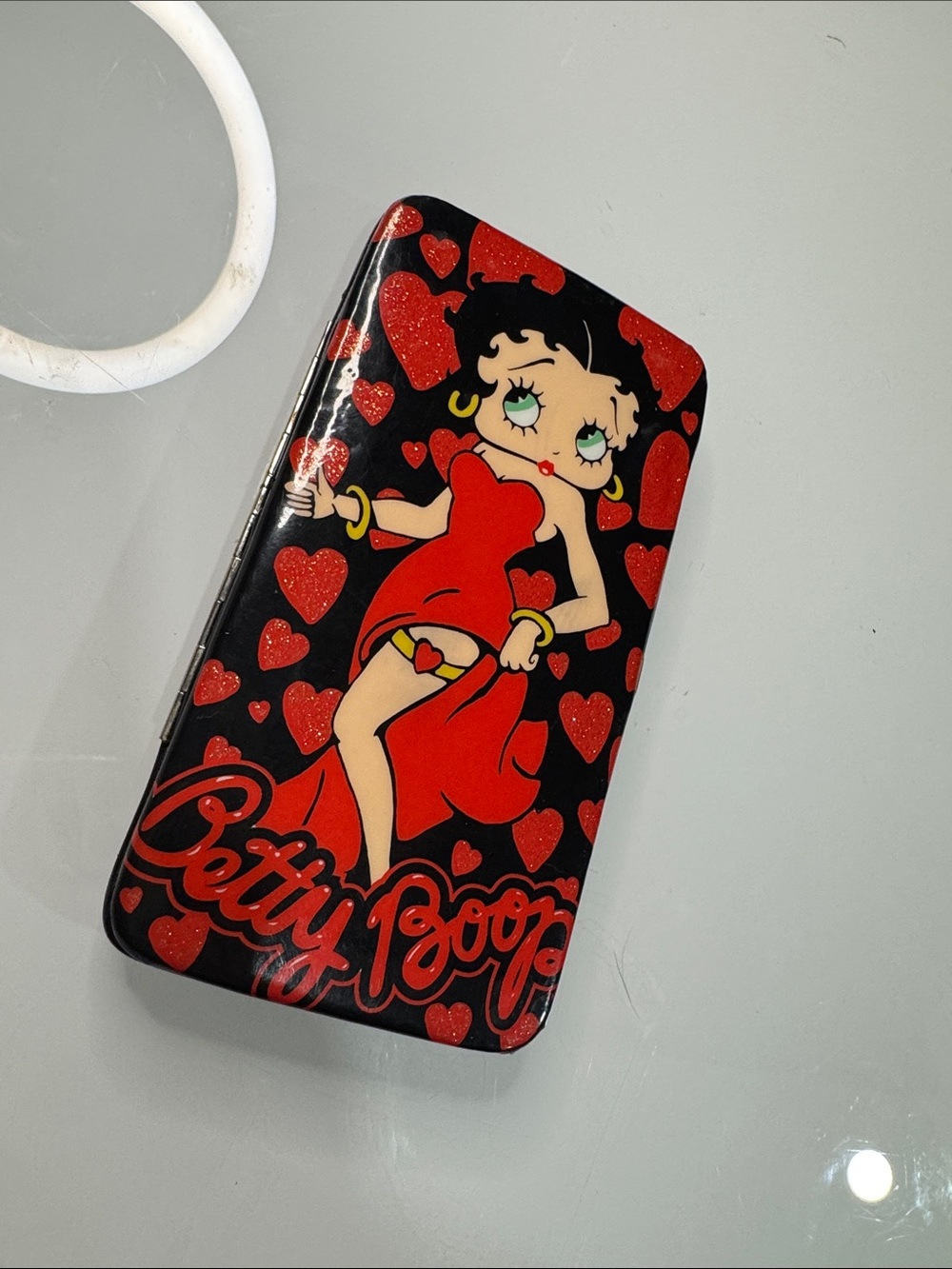 Betty Boop Black and Red Glitter Heart Case